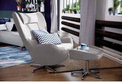 Tom Tailor Hocker TOM pure met metaal draaivoet in chroom