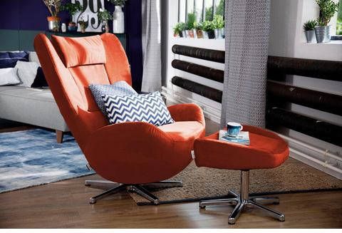 Tom Tailor Hocker TOM pure met metaal draaivoet in chroom