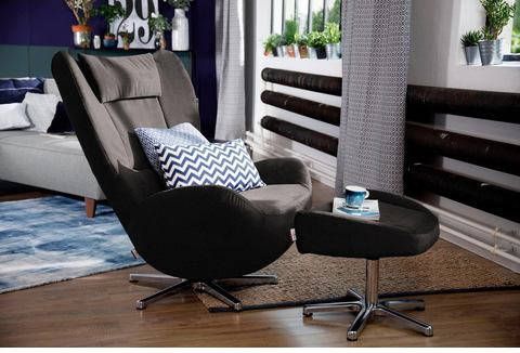 Tom Tailor Hocker TOM pure met metaal draaivoet in chroom