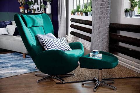 Tom Tailor Hocker TOM pure met metaal draaivoet in chroom