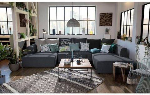 Tom Tailor Zithoek HEAVEN casual U uit de colors collection, contrastkleurige rugkussens