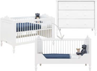 bopita Babykamer Belle 2 delig 70 x 140 cm cabriolet wit
