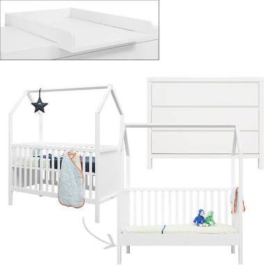 bopita Babykamer Corsica My First House 2 delig met ombouwbaar commode 70 x 140 cm