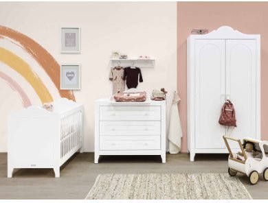 bopita Babykamer Evi 3 delig met ombouwbare commode 70 x 140 cm wit