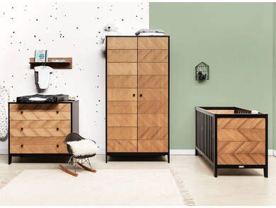 bopita Babykamer Job 3 delig meegroeikamer 70 x 140 cm vintage honey met opzetstuk