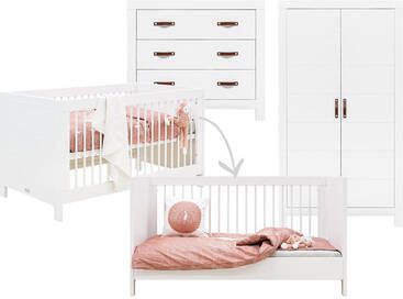 bopita Babykamer Lucca 3 delig 70 x 140 cm cabriolet wit