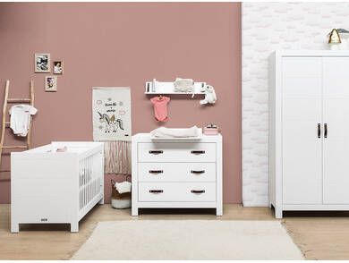 bopita Babykamer Lucca 3 delig met commode ombouwbaar 70 x 140 cm wit
