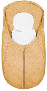 odenwä, lder voetenzak Coolmax white leaves mosterd