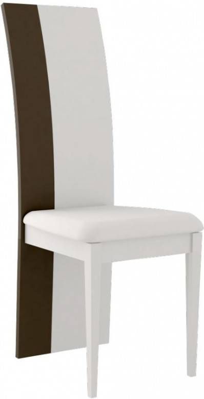 Ameubelment Eetkamerstoel Karat hoogglans Wit met hoogglans antraciet minimale afname 2 stuks