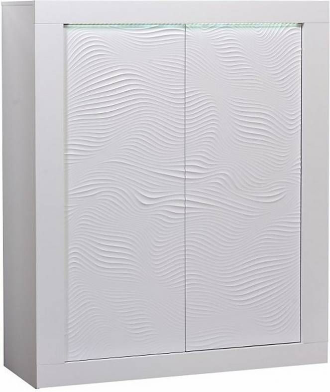 Ameubelment Opbergkast Karma 145 cm hoog Hoogglans wit