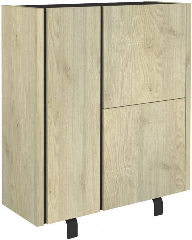 Ameubelment Opbergkast Rush 125 cm hoog in Naturel eiken