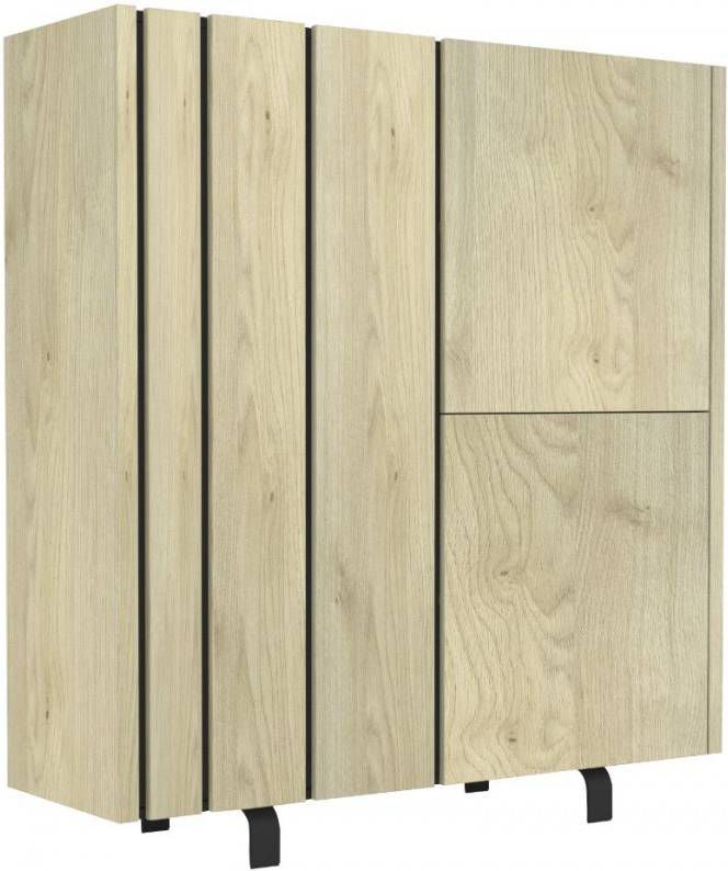 Ameubelment Opbergkast Rush 151 cm hoog in Naturel eiken