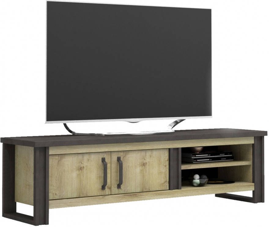 Ameubelment Tv Meubel Baxter 204 cm breed eiken met antraciet