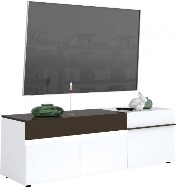 Ameubelment Tv meubel Karat 180 cm breed Hoogglans wit met antraciet