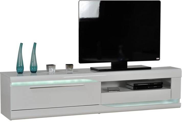 Ameubelment Tv meubel Ovio 200 cm breed Hoogglans Wit