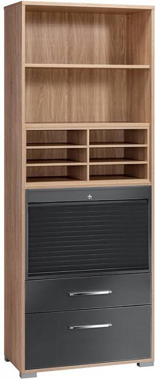 Bermeo Archiefkast Jones Rollo Sonoma eiken met hoogglans Grijs