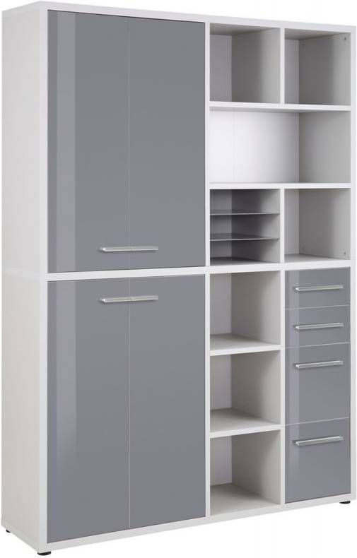 Bermeo Boekenkast Banco Medium Platina grijs met grijs