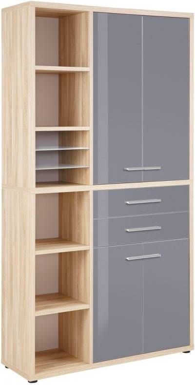 Bermeo Boekenkast Banco Small Eiken met Grijs