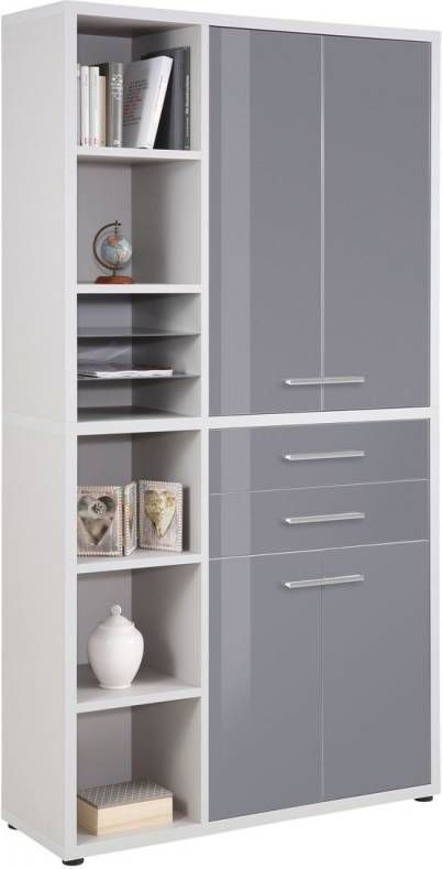 Bermeo Boekenkast Banco Small Platina grijs met grijs