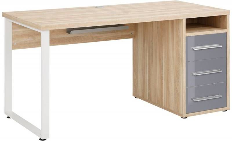 Bermeo Bureau Banco 150 cm breed Eiken met grijs