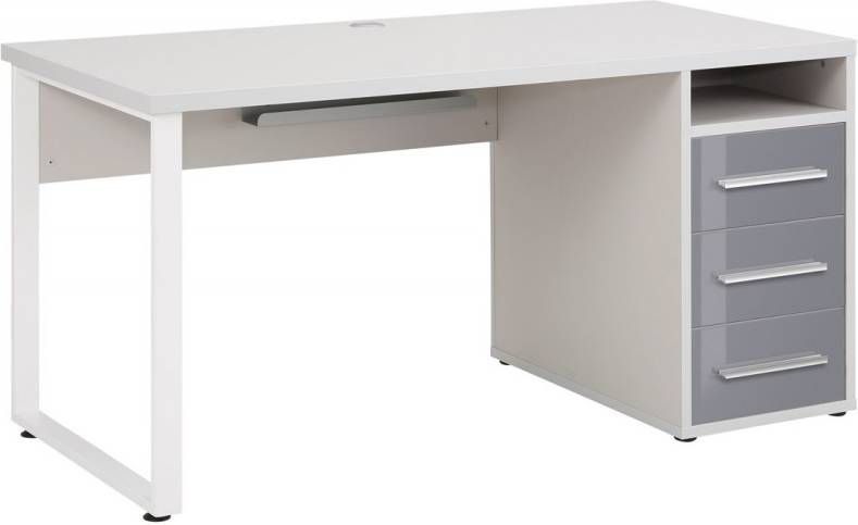 Bermeo Bureau Banco 150 cm breed Platina grijs met grijs