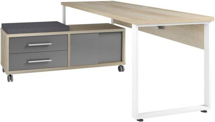 Bermeo Bureau set Banco Eiken met grijs