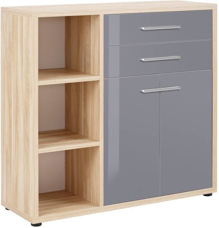 Bermeo Commode Banco 110 cm hoog Eiken met grijs