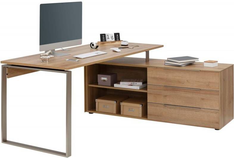 Bermeo Hoekbureau Yolo 180 cm breed in riviera eiken