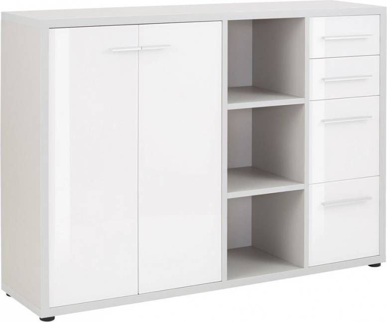 Bermeo Dressoir Banco 156 cm breed Platina grijs met wit