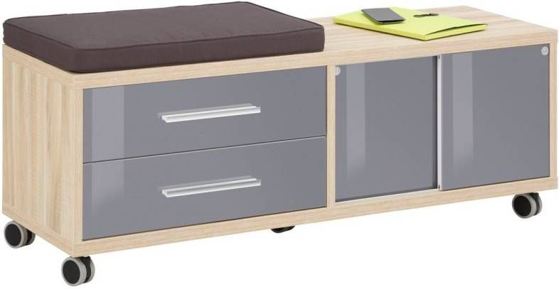 Bermeo Ladeblok Banco 133 cm breed Eiken met grijs