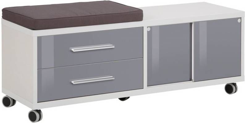 Bermeo Ladeblok Banco 133 cm breed Platina grijs met grijs