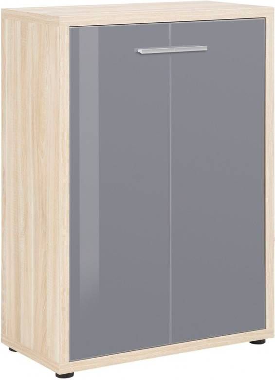 Bermeo Opbergkast Banco 110 cm hoog Eiken met grijs