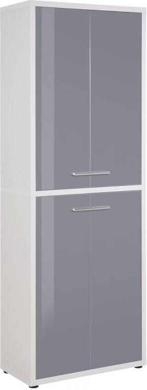 Bermeo Opbergkast Banco 216 cm hoog Platina grijs met grijs