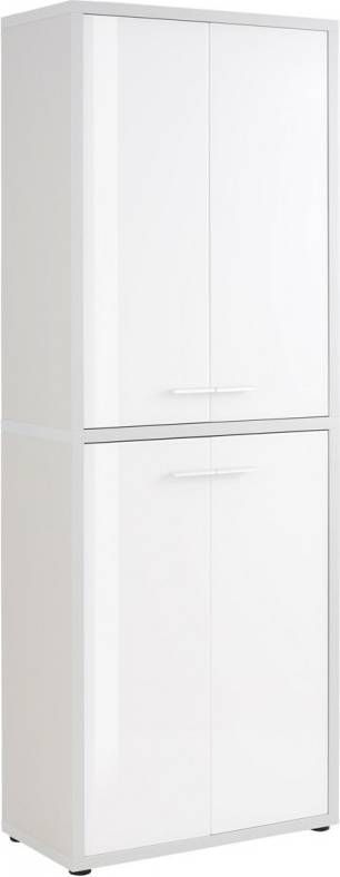 Bermeo Opbergkast Banco 216 cm hoog Platina grijs met wit