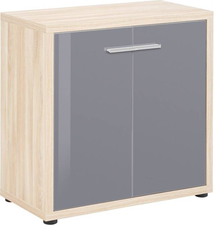 Bermeo Opbergkast Banco 77 cm hoog Eiken met grijs
