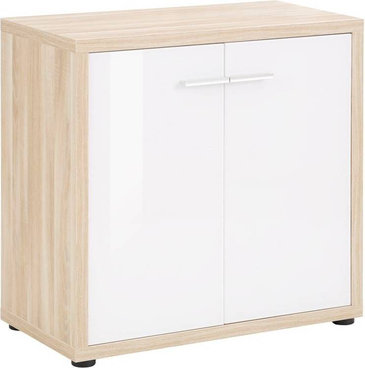 Bermeo Opbergkast Banco 77 cm hoog Eiken met wit