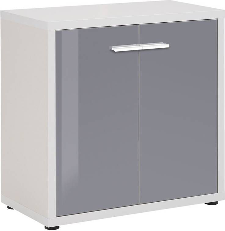 Bermeo Opbergkast Banco 77 cm hoog Platina grijs met grijs