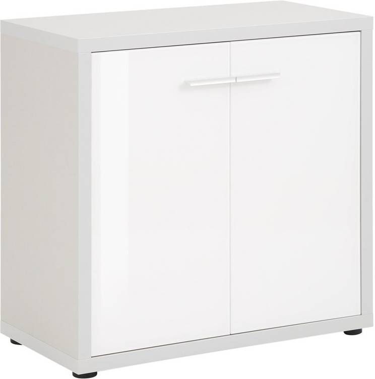 Bermeo Opbergkast Banco 77 cm hoog Platina grijs met wit