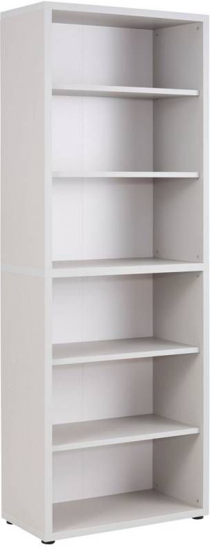 Bermeo Boekenkast Banco 217 cm hoog in platina grijs