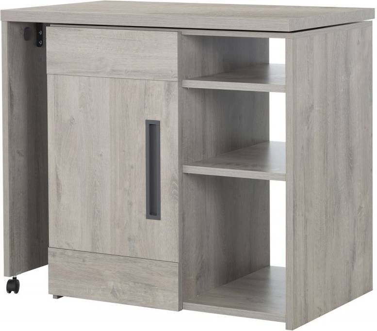 Gamillo Furniture Multifunctioneel barkast Boston 102 tot 160 cm breed in licht grijs eiken