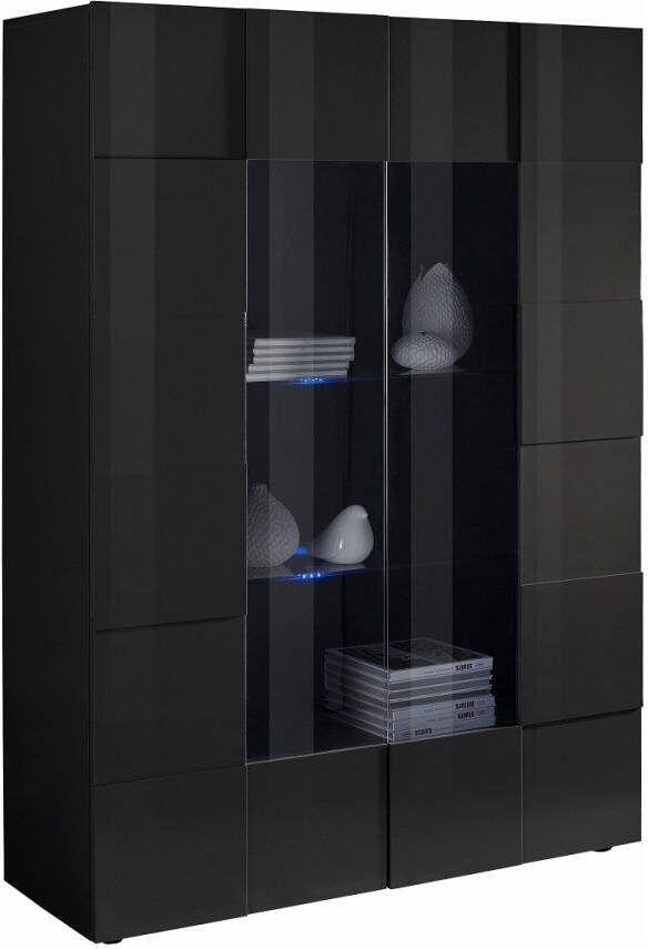 Pesaro Mobilia Buffetkast Dama 166 cm hoog in hoogglans grijs