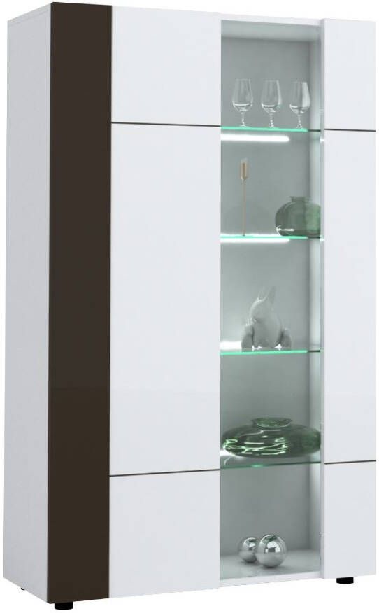 Ameubelment Buffetkast Karat 165 cm hoog Hoogglans wit met antraciet