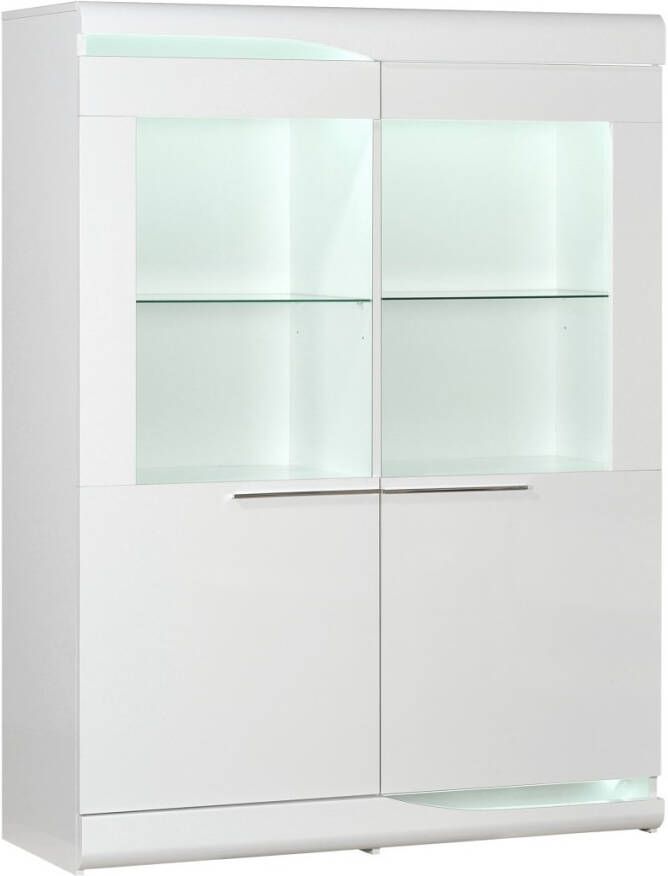 Ameubelment Buffetkast Ovio 160 cm hoog in hoogglans wit
