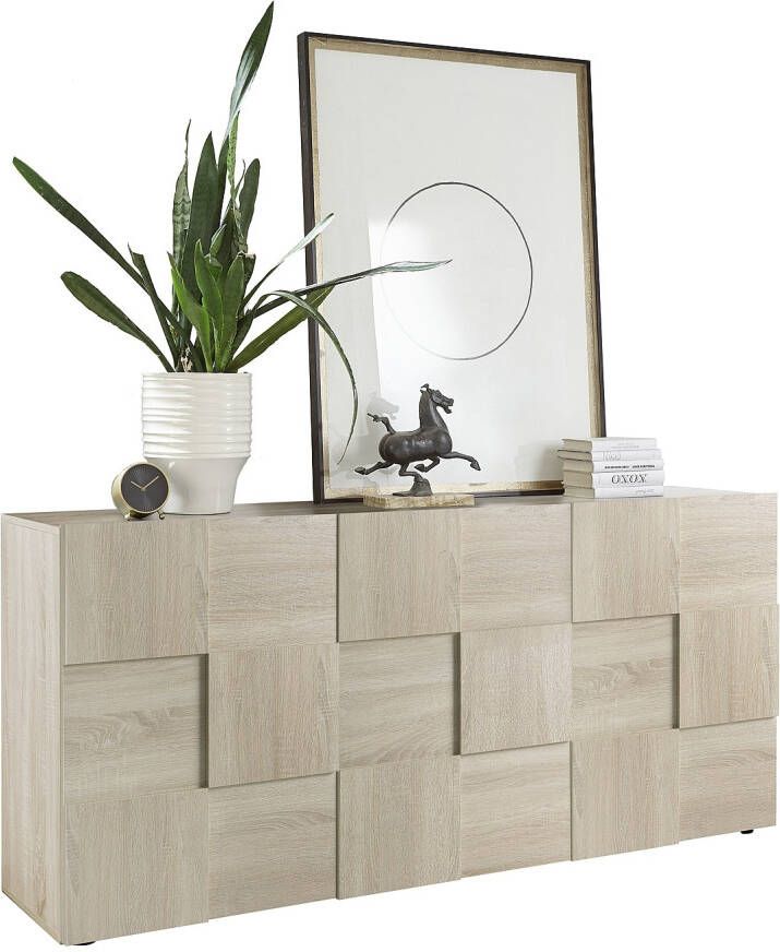 Pesaro Mobilia Dressoir Dama met 3 deuren 181 cm breed in sonoma eiken