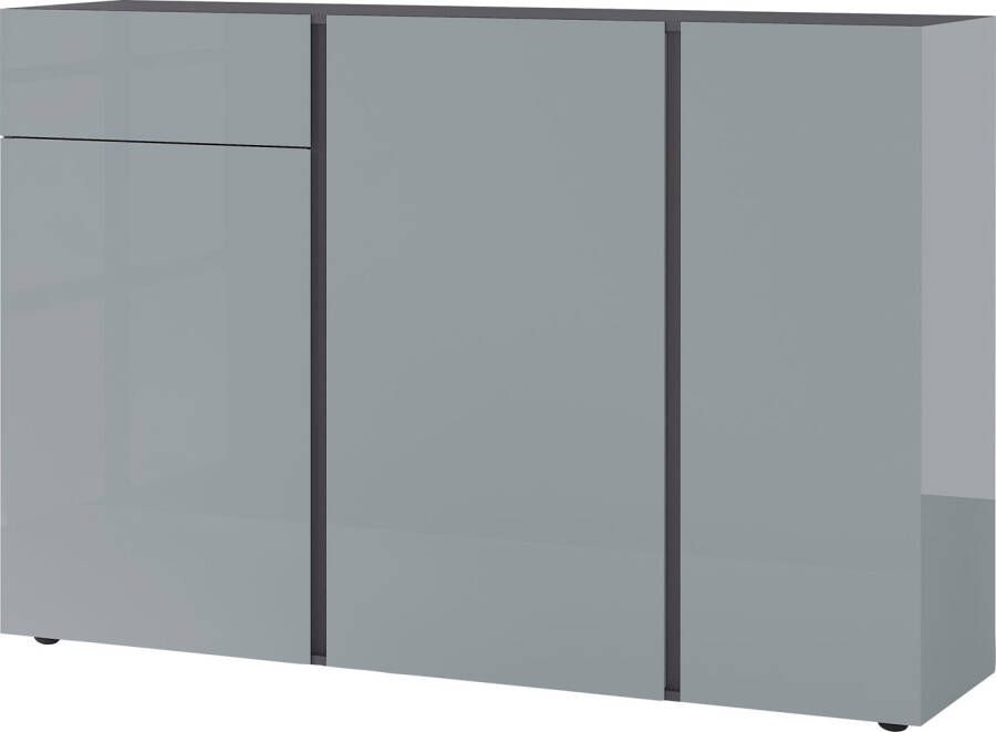 Germania Dressoir Mesa 152 cm breed in grafiet met zilvergrijs