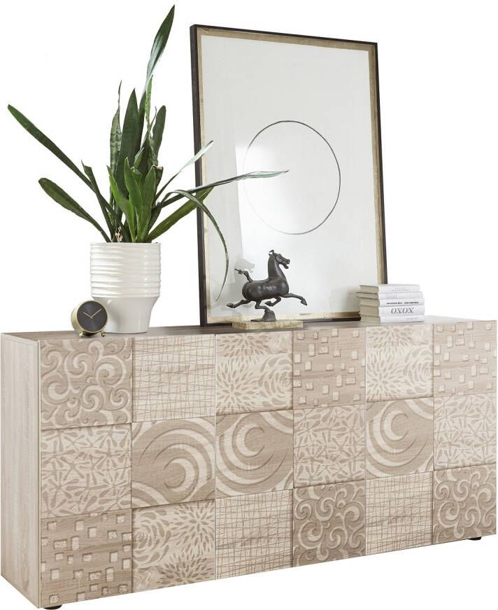 Pesaro Mobilia Dressoir Miro met 3 deuren 181 cm breed in sonoma eiken