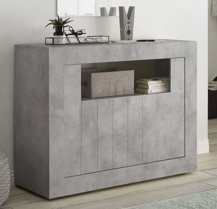 Pesaro Mobilia Dressoir Urbino 110 cm breed in grijs beton
