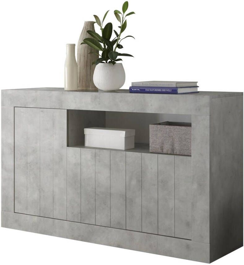 Pesaro Mobilia Dressoir Urbino 138 cm breed in grijs beton