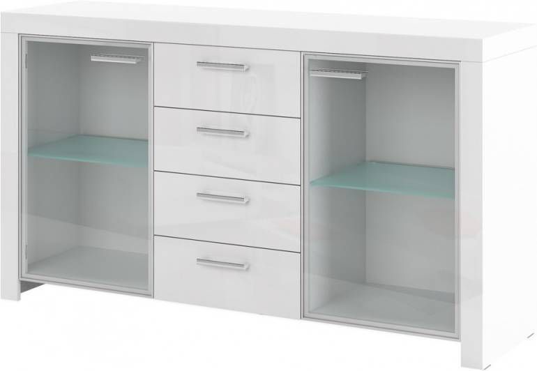 Hubertus Meble Dressoir/Vitrinekast Impresja 150 cm breed in hoogglans wit