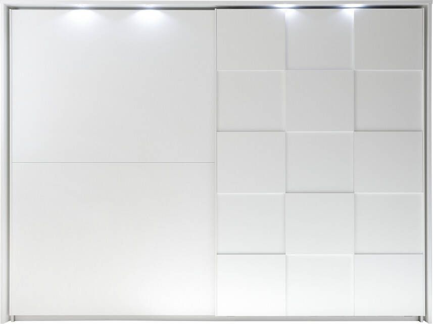 Pesaro Mobilia Kledingkast Ottica 275 cm breed in mat wit